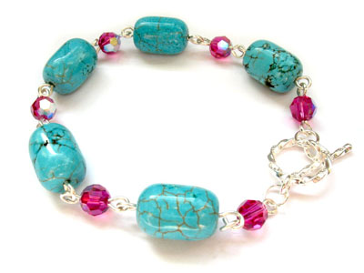 Howlite and Crystal Bracelet