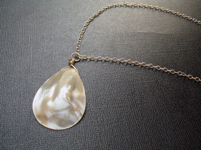 Sterling Silver White Shell Necklace