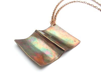 Copper Book Necklace